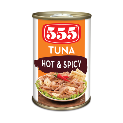 555 Tuna Hot & Spicy, front of pack