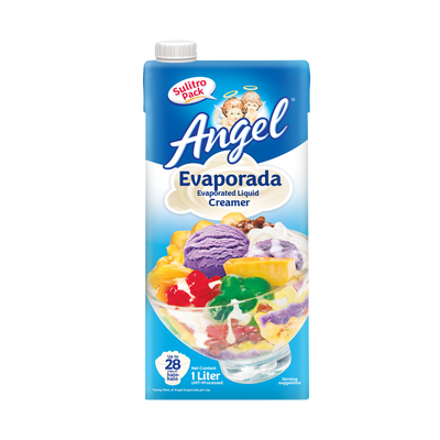Angel Evaporada Evaporated Liquid Creamer, tetra pack ('Sulitro Pack'), 1 Liter