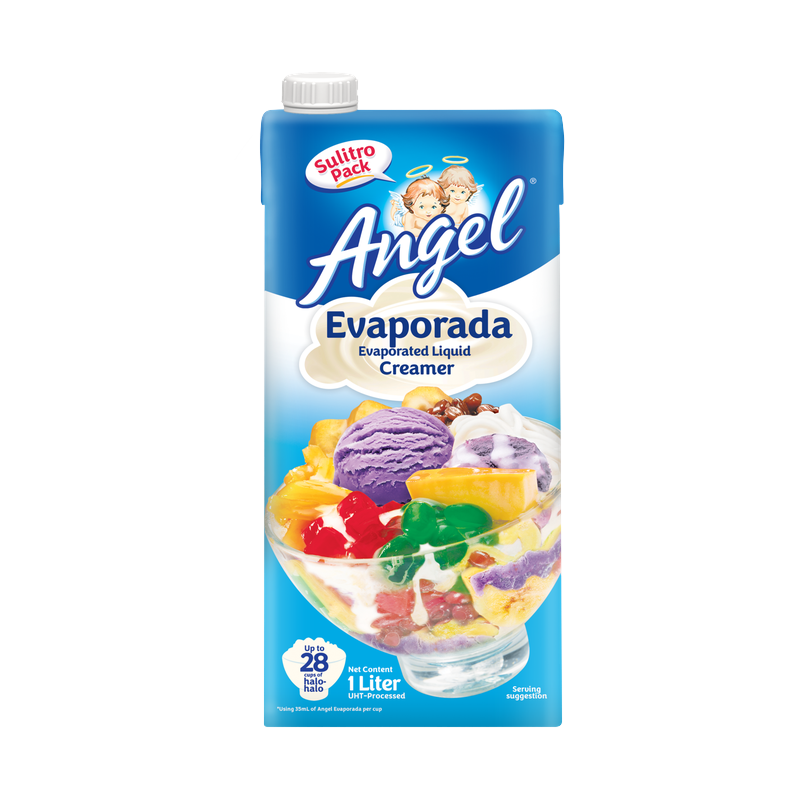 Angel Evaporada Evaporated Liquid Creamer, tetra pack ('Sulitro Pack'), 1 Liter