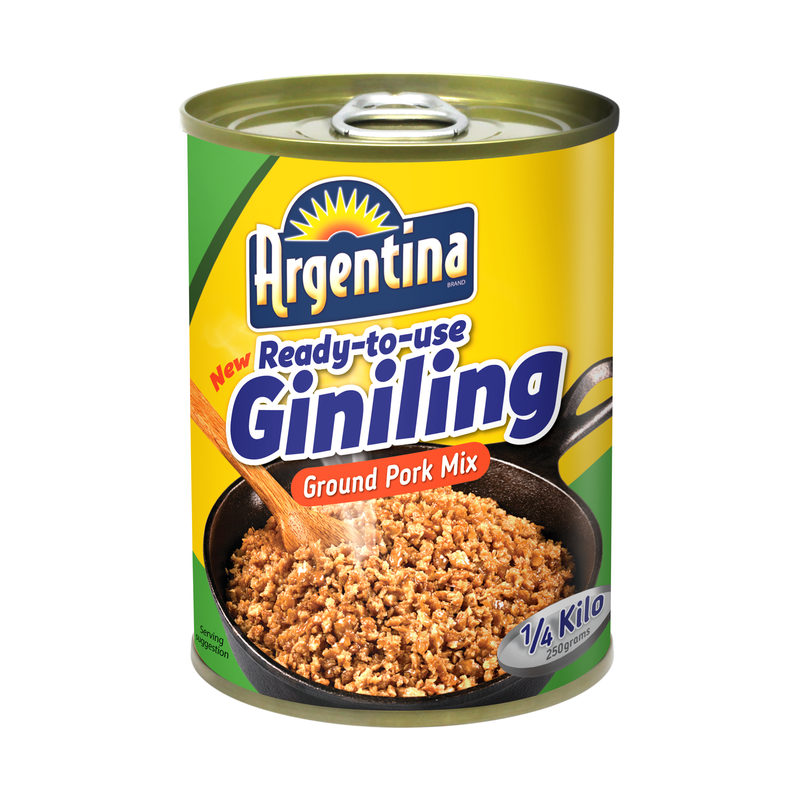 Argentina Brand Ready-to-Use Giniling (Ground Pork Mix) can, 1/4 Kilo / 250 grams
