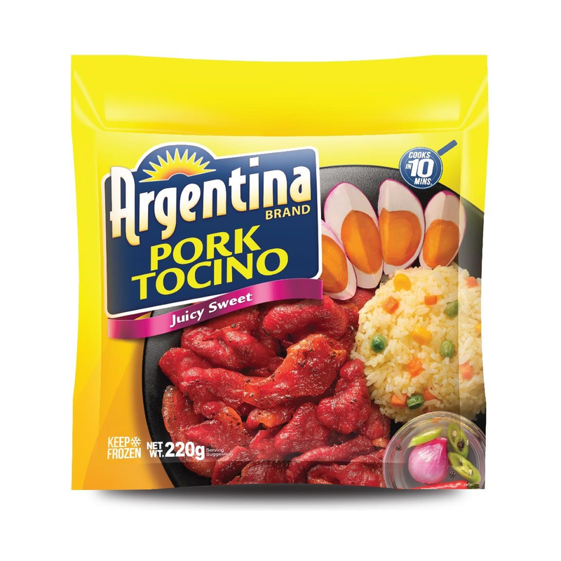 Argentina Pork Tocino, serving suggestion with egg and fried rice, net weight 220g