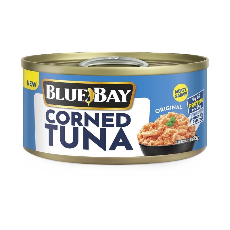Blue Bay Corned Tuna, Original, 85g can, 3/4 angle