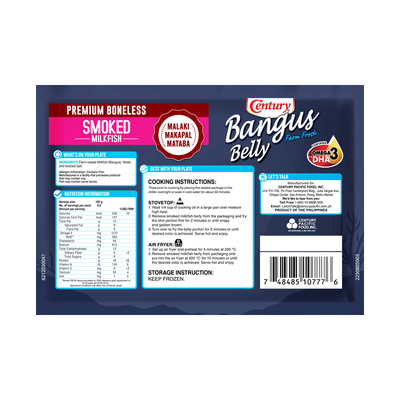 Back of pack: nutrition panel, ingredients, cooking instructions, barcode 2250805003