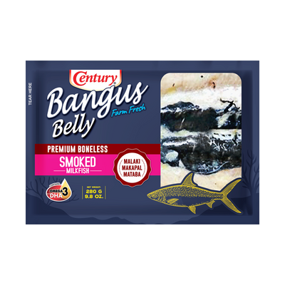 Century Bangus Belly, Premium Boneless Smoked Milkfish, 280G, front of pack
