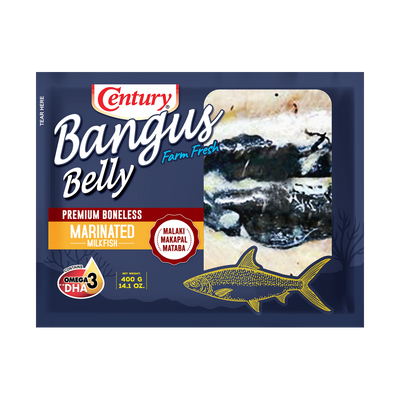 Century Bangus Belly, Premium Boneless Marinated Milkfish, 400G, front of pack