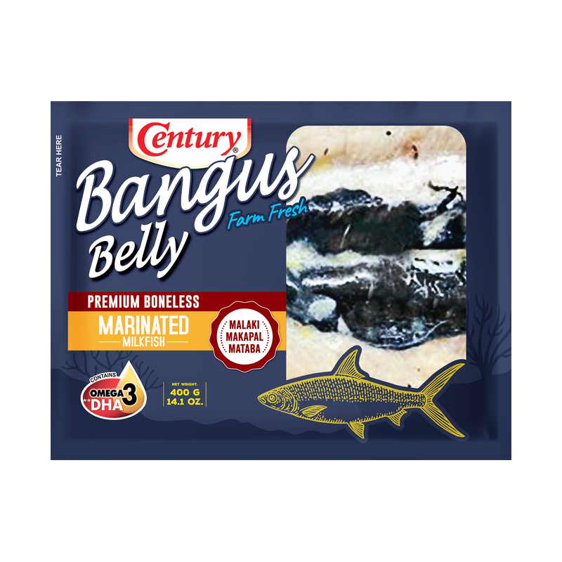 Century Bangus Belly, Premium Boneless Marinated Milkfish, 400G, front of pack