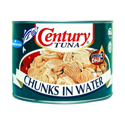 Century Tuna Chunks in Water, retail green can (no CPFS food-solutions branding)