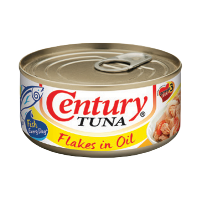 Century Tuna Flakes in Oil, wide/short oval can (same photography session and can shape as 42.png and 43.png)