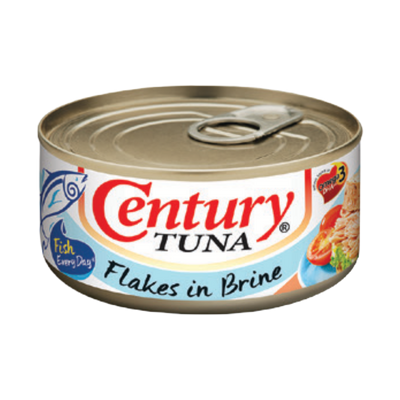 Century Tuna Flakes in Brine, wide/short oval can