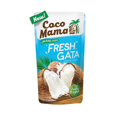 Coco Mama Fresh Gata (Coconut Cream) stand-up pouch, Net Wt 200mL, front of pack