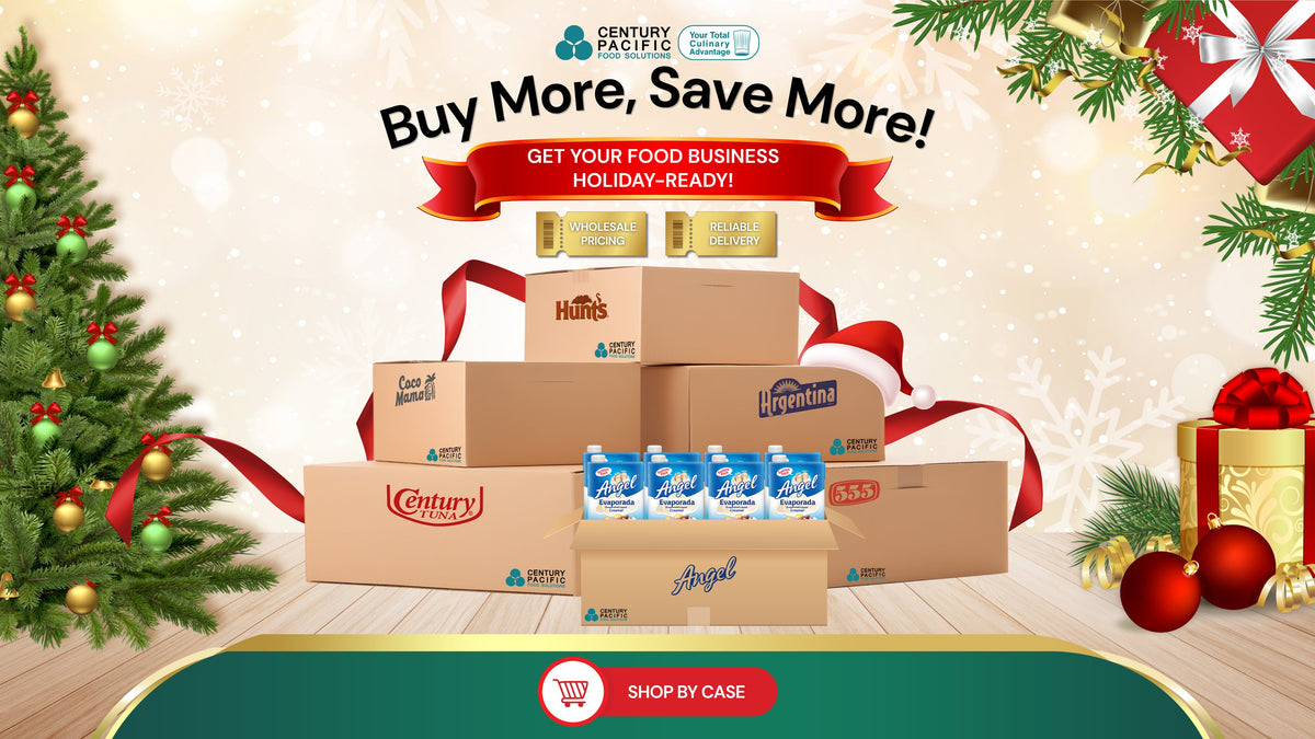 Buy More, Save More! Get your food business holiday-ready with wholesale pricing and reliable delivery. Shop by case.