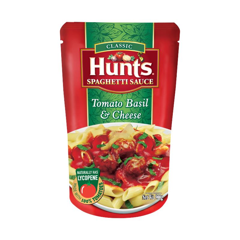 Hunt's Spaghetti Sauce Classic 'Tomato Basil & Cheese' doypack, Net Wt. 900g