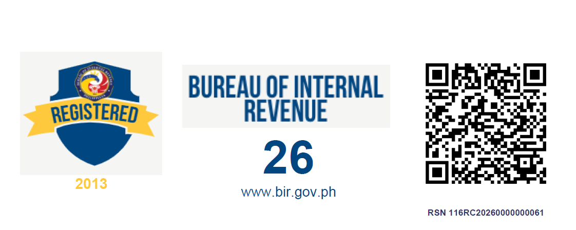 Registered with the Bureau of Internal Revenue